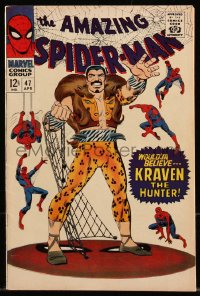 9y0098 SPIDER-MAN #47 comic book April 1967 would'ja believe --- Kraven the Hunter by John Romita!