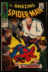 9y0102 SPIDER-MAN #51 comic book Aug 1967 1st appearance of Joe Robbie Robertson, 2nd Kingpin by Romita!