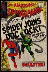 9y0107 SPIDER-MAN #56 comic book January 1968 1st appearance of Captain George Stacy by John Romita!