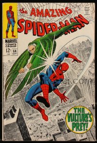 9y0115 SPIDER-MAN #64 comic book September 1968 The Vulture's Prey by John Romita!