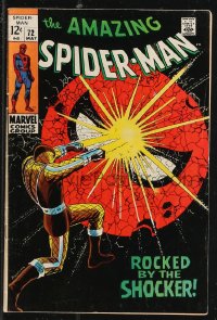 9y0122 SPIDER-MAN #72 comic book May 1969 Rocked by The Shocker by John Buscema!