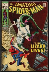 9y0126 SPIDER-MAN #76 comic book September 1969 The Lizard Lives by Jim Mooney!