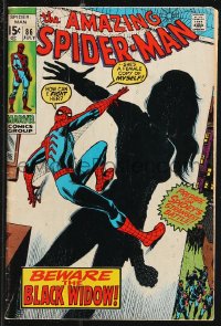 9y0134 SPIDER-MAN #86 comic book July 1970 Beware The Black Widow by John Romita!