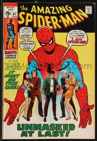 9y0135 SPIDER-MAN #87 comic book August 1970 Unmasked At Last by John Romita!