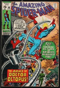 9y0136 SPIDER-MAN #88 comic book September 1970 The Arms of Doctor Octopus by John Romita!