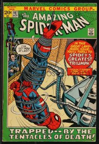 9y0155 SPIDER-MAN #107 comic book April 1972 Trapped By the Tentacles of Death by John Romita!