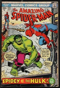 9y0166 SPIDER-MAN #119 comic book April 1973 Spidey vs. The Hulk crossover by John Romita!