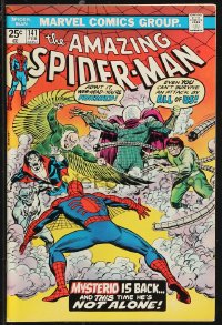 9y0189 SPIDER-MAN #141 comic book February 1975 Mysterio is back & he's not alone, by Ross Andru!