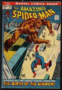 9y0158 SPIDER-MAN #110 comic book July 1972 The Birth of The Gibbon by John Romita!
