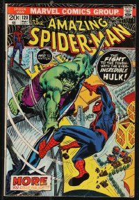 9y0167 SPIDER-MAN #120 comic book May 1973 Incredible Hulk crossover by Gil Kane & John Romita!