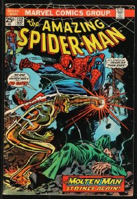 9y0179 SPIDER-MAN #132 comic book May 1974 The Molten Man Strikes Again by John Romita!