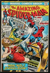 9y0172 SPIDER-MAN #125 comic book October 1973 The Man-Wolf Strikes Again by Ross Andru!