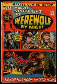 9y0045 WEREWOLF BY NIGHT #2 comic book February 1972 Marvel Spotlight, first appearance!
