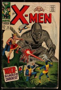 9y0051 X-MEN #34 comic book July 1967 War -- in a World of Darkness by Dan Atkins!