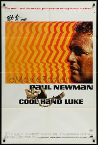 9y1534 COOL HAND LUKE 1sh 1967 prisoner Paul Newman refuses to conform, cool art by James Bama!