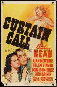 9y1537 CURTAIN CALL 1sh 1940 Barbara Read, Alan Mowbray, precursor of The Producers, ultra rare!