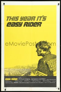9y1554 EASY RIDER style C 1sh 1969 Peter Fonda, biker classic directed by Dennis Hopper!