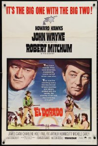 9y1556 EL DORADO 1sh 1967 John Wayne, Robert Mitchum, Howard Hawks, big one with the big two!