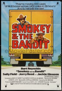 9y1702 SMOKEY & THE BANDIT English 1sh 1977 different art of Burt Reynolds & Gleason on truck!