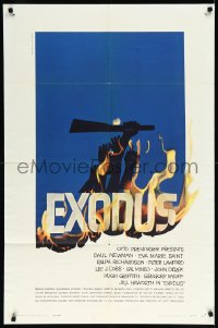 9y1565 EXODUS 1sh 1961 Otto Preminger, great artwork of arms reaching for rifle by Saul Bass!
