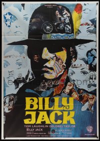 9y1787 BILLY JACK French 1p 1971 Tom Laughlin, Delores Taylor, cool colorful Piero Ermanno Iaia art!