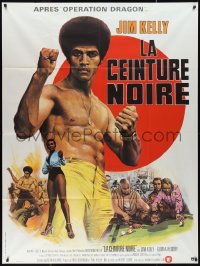 9y1788 BLACK BELT JONES French 1p 1974 cool completely different art of Jim Dragon Kelly, kung fu!