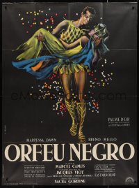 9y1789 BLACK ORPHEUS French 1p R1961 Marcel Camus' Orfeu Negro, best art by Georges Allard!
