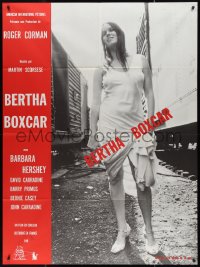 9y1799 BOXCAR BERTHA French 1p 1973 Martin Scorsese, Barbara Hershey standing by trains!