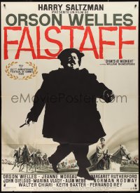 9y1817 CHIMES AT MIDNIGHT French 1p 1966 different art of Orson Welles as Falstaff by Landi!