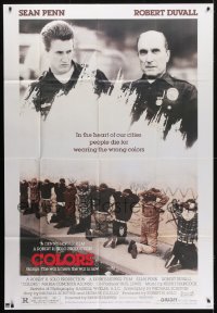 9y1824 COLORS French 1p 1988 Sean Penn & Robert Duvall as cops, directed by Dennis Hopper!