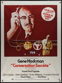 9y1826 CONVERSATION French 1p 1974 art of Gene Hackman by D'Andrea, Francis Ford Coppola directed!