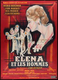 9y1998 PARIS DOES STRANGE THINGS French 1p 1957 Jean Renoir, different Peron art of Ingrid Bergman!