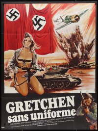 9y2038 SHE DEVILS OF THE SS French 1p 1976 Frauleins in Uniform, Mario art of naked Nazi woman!