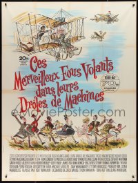 9y2067 THOSE MAGNIFICENT MEN IN THEIR FLYING MACHINES French 1p 1965 wacky art of early airplanes!