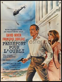 9y2099 WHERE THE SPIES ARE French 1p 1965 art of English secret agent David Niven by Charles Rau!