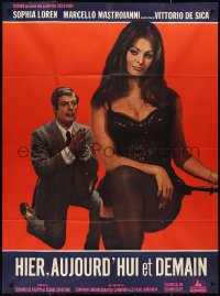 9y2113 YESTERDAY, TODAY & TOMORROW French 1p 1964 sexy Sophia Loren, Marcello Mastroianni, De Sica