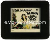9y0415 ALOMA OF THE SOUTH SEAS glass slide 1926 art of sexy island beauty Gilda Gray in sarong!