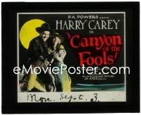 9y0436 CANYON OF THE FOOLS glass slide 1923 Harry Carey Sr. shows Marguerite Clayton how to shoot, rare!