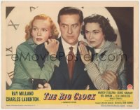 9y0688 BIG CLOCK LC #3 1948 best c/u of Ray Milland with gun, Maureen O'Sullivan & Rita Johnson!