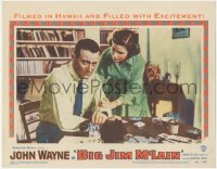 9y0689 BIG JIM McLAIN LC #6 1952 John Wayne on telephone is comforted by pretty Nancy Olson!