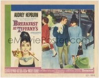 9y0576 BREAKFAST AT TIFFANY'S LC #4 1961 Audrey Hepburn & George Peppard walk hand-in-hand in NYC!
