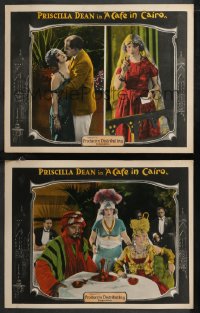 9y1068 CAFE IN CAIRO 2 LCs 1924 great images of Priscilla Dean, Robert Ellis in Egypt, ultra rare!
