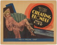 9y0592 CHEATING BLONDES TC 1933 Thelma Todd is a twin accused of murder her sister committed, rare!
