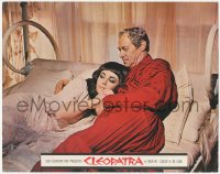 9y0707 CLEOPATRA roadshow LC 1963 c/u of Rex Harrison as Caesar & Elizabeth Taylor cuddling in bed!