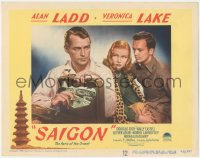 9y0810 SAIGON LC #3 1948 sexy Veronica Lake eyes Alan Ladd holding a satchel full of cash!