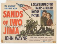 9y0651 SANDS OF IWO JIMA TC 1950 John Wayne + classic WWII image of U.S. Marines raising the flag!