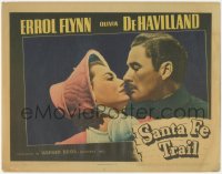 9y0812 SANTA FE TRAIL LC 1940 best portrait of Errol Flynn & Olivia De Havilland about to kiss!