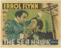 9y0817 SEA HAWK LC 1940 best dueling close up of Errol Flynn & Henry Daniell, Curtiz, ultra rare!