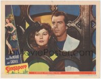 9y0829 SINGAPORE LC #4 1947 close up of sexy Ava Gardner & seaman Fred MacMurray behind ornate door!