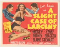 9y0656 SLIGHT CASE OF LARCENY TC 1953 Mickey Rooney, Eddie Bracken & sexy bad girl Elaine Stewart!